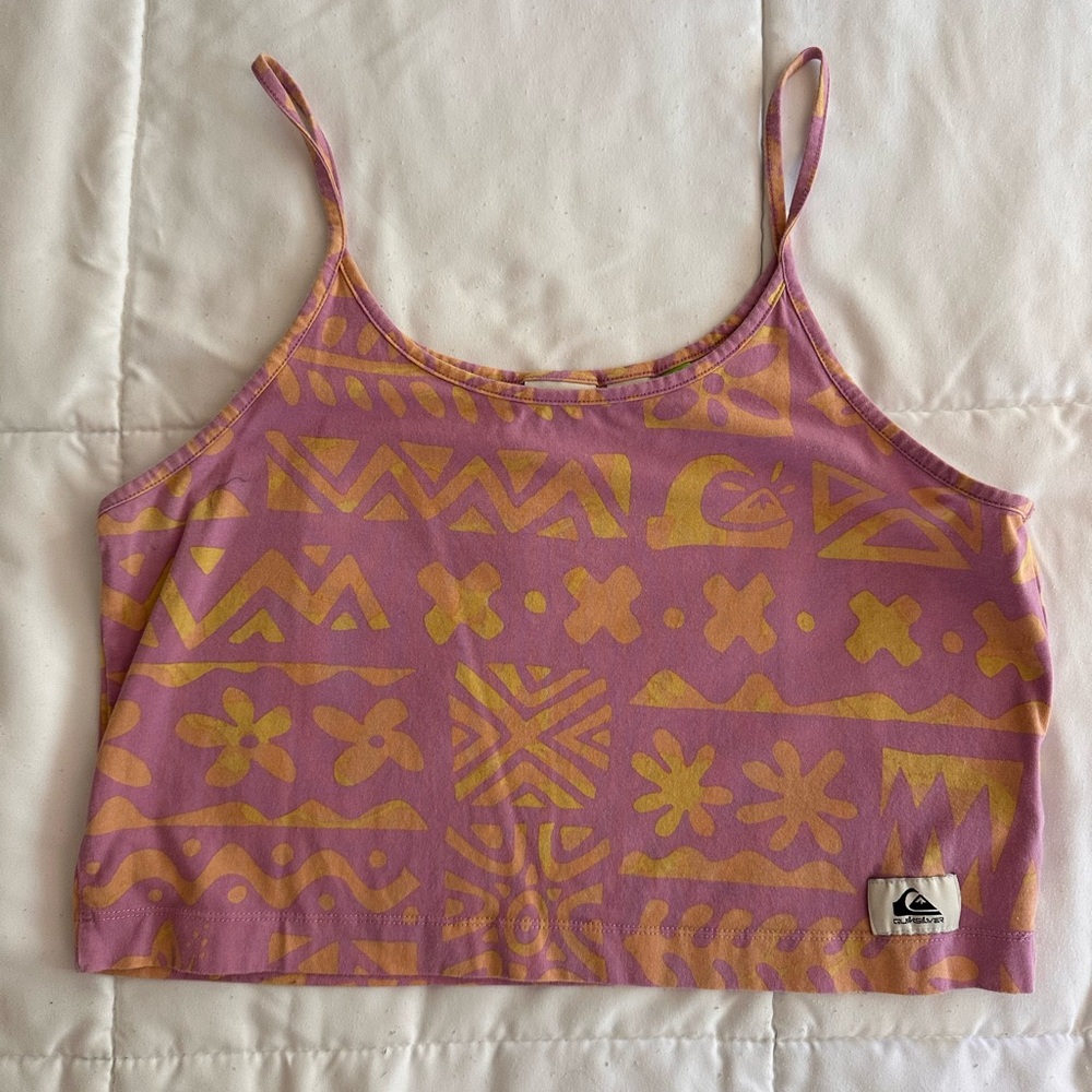 Quiksilver Women's tank top in Pink and Yellow